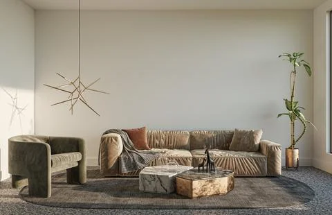 Living room 3d render Stock Illustration