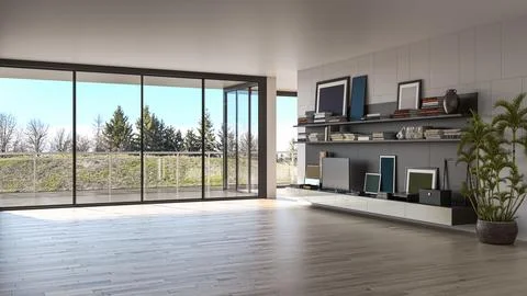 Living room 3d render Stock Illustration