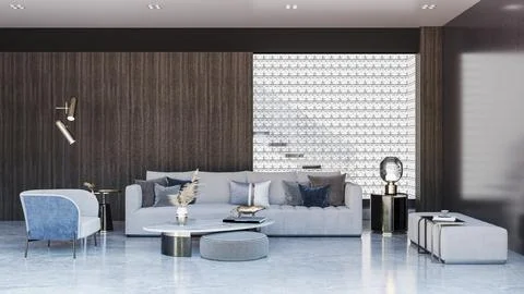 Living room 3d render Stock Illustration