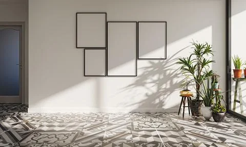 Living room 3d render Stock Illustration