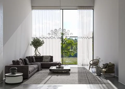 Living room 3d render Stock Illustration