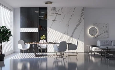 Living room 3d render Stock Illustration