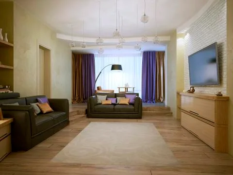 Living room constructivism style Stock Illustration