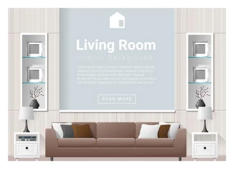 Living room Interior background Illustrazione stock