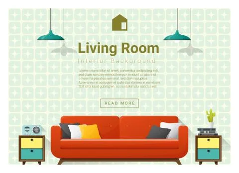 Living room Interior background Stock Illustration