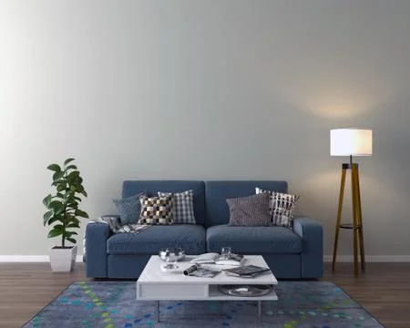 Living room interior - empty wall background Stock Illustration