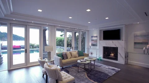Living room interior Stock Footage