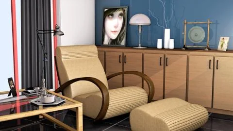 Living room interior Stock Illustration