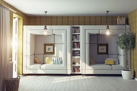 Living room interior Stock Illustration