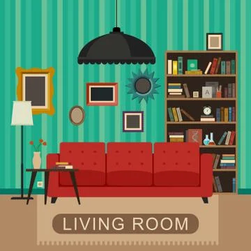 Living room interior. Stock Illustration