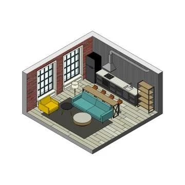 Living room interior Stock Illustration