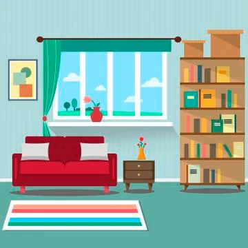 Living room interior Stock Illustration