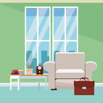 Living room interior Stockillustratie