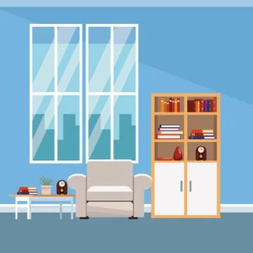 Living room interior Stock Illustration