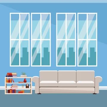 Living room interior 스톡 일러스트