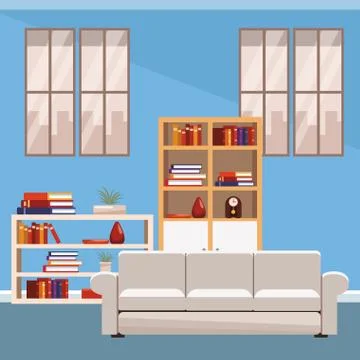 Living room interior Illustrazione stock
