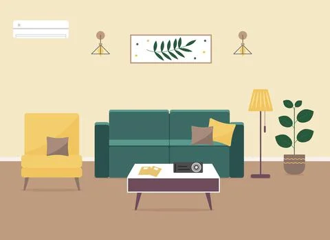 Living room interior Stock Illustration