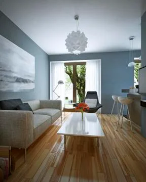 Living room modern style Stock Illustration