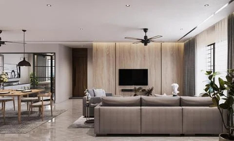 Living room Rustic Elegance Designing a Luxury Dining Room with a Craft Woo.. Illustrazione stock