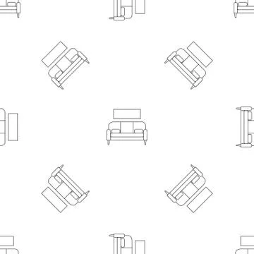 Living room sofa pattern seamless Illustrazione stock