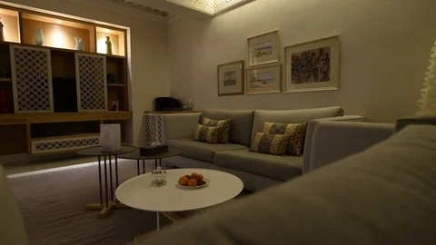 Living room with sofas in a hotel room. Stock Footage 105226744