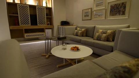 Living room with sofas in a hotel room. Stock Footage 105226985