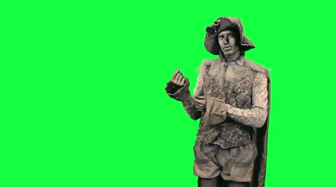 Living statue demonstrates an imaginary object Stock Footage 47843592
