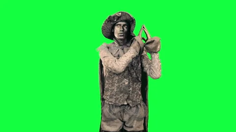 Living statue demonstrates an imaginary object Stock Footage 47843622