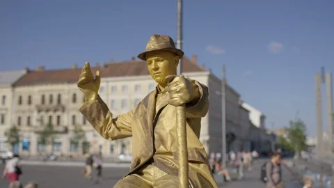 Living statue Stock Footage 100366465