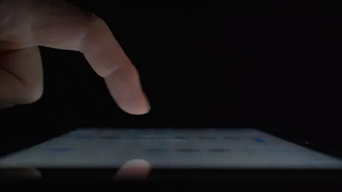 Living on the web, scrolling through the Internet on a tablet by swiping your Stock Footage 263599016