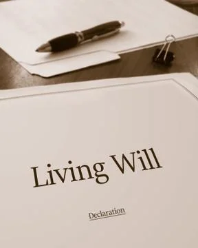 Living Will document Foto stock