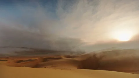 Liwa Abu Dhabi Fog Timelapse Stock Footage