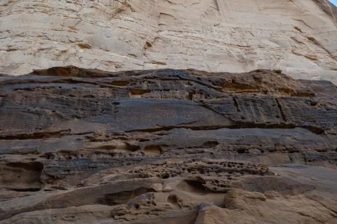 Liyhan (Lehiani) Library Ancient Rock Inscriptions at Jabal Ikmah in Al Ula Fotos Stock