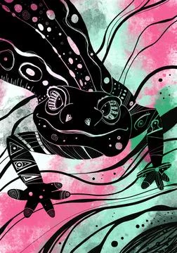 Lizard abstract outline Stock Illustration