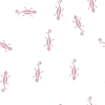 Lizard animal glyph vector seamless pattern イラスト素材