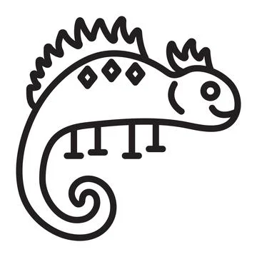 Lizard black line icon Stock Illustration