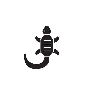 Lizard black vector concept icon. Lizard flat illustration, sign Stock Illustration