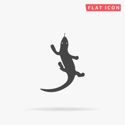 Lizard flat vector icon. Hand drawn style design illustrations Illustrazione stock