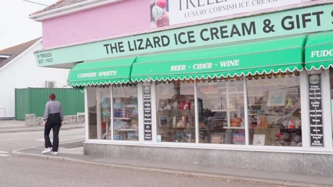 The Lizard Ice Cream Store Cornwall Stock Footage