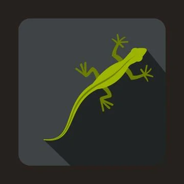 Lizard icon, flat style Stock Illustration