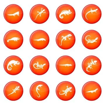 Lizard icons vector set Illustrazione stock