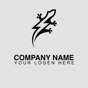 Lizard lightning bolt logo design for technology company or energy business Stock Illustration