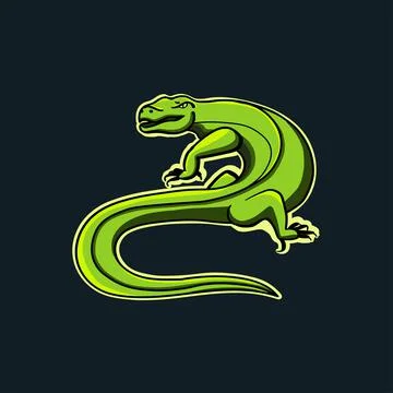 Lizard logo design template in vector. Flat vector illustration design. Stock Illustration