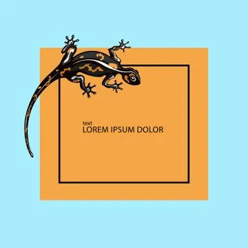 Lizard Logo design vector template. Iguana icon illustration. Salamander. Stock Illustration