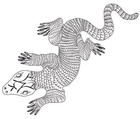 Lizard Outline Stock Illustration