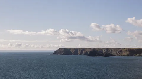 Lizard Point Cornwall Timelapse | Dramatic Coastal Cliffs &amp; Ocean Views in 6K Stock Footage 311016336