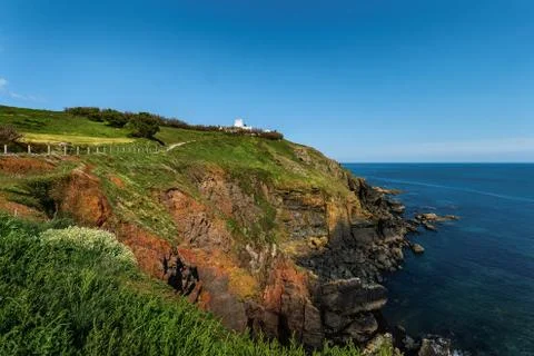 Lizard Point Lighthouse in the South of Cornwall, England Stock Photos
