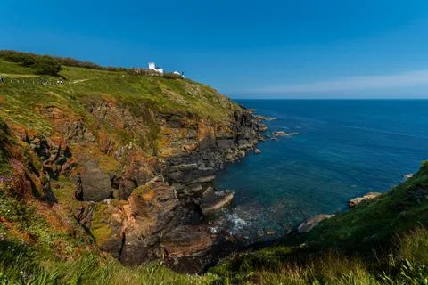 Lizard Point Lighthouse in the South of Cornwall, England Stock Photos
