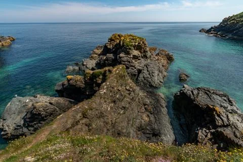 Lizard Point Lighthouse in the South of Cornwall, England Stock Photos