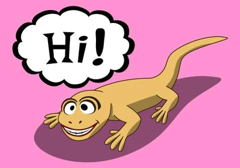 Lizard say Hi Stock Illustration